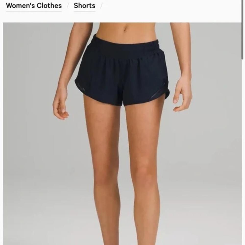 Lululemon Size 10 Hotty Hot Short Ii Low Rise Shorts 2.5" Inseam Black